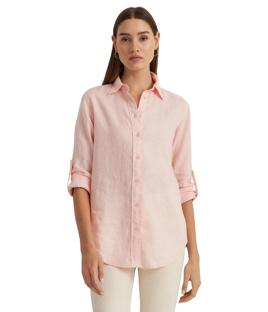 LAUREN Ralph Lauren Roll-Tab-Sleeve Linen Shirt 1