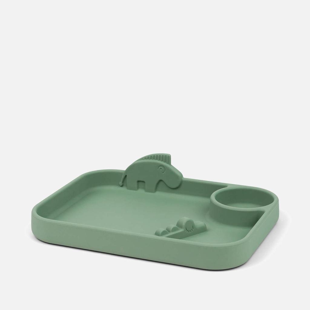 The Hut Done by Deer Peakaboo Compartment Plate - Green