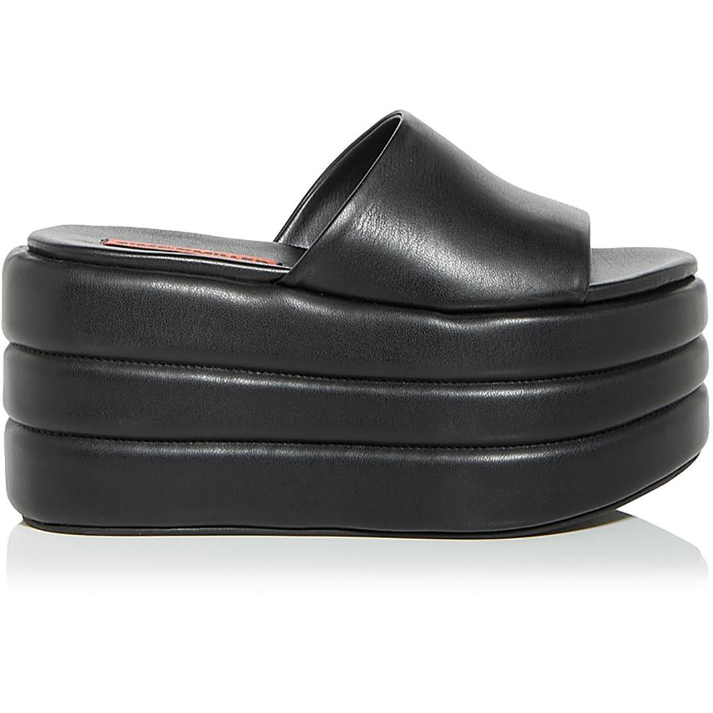 Simon Miller Womens Faux Leather Slide Platform Sandals