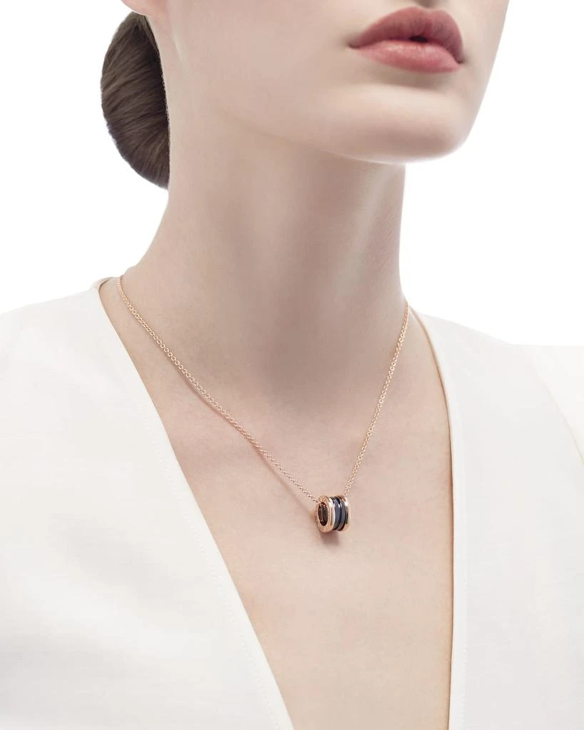 BVLGARI B.Zero1 18k Rose Gold Black Ceramic Necklace 2