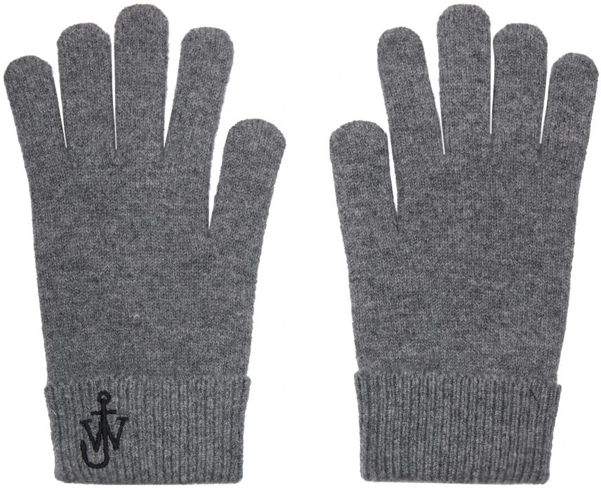 JW Anderson Gray Anchor Logo Gloves 1