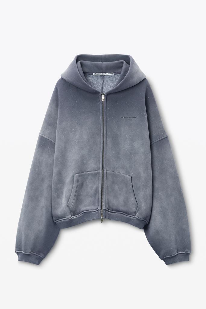 Crystal Hotfix Zip-Up Hoodie – On Sale Now with Up to 40% Off