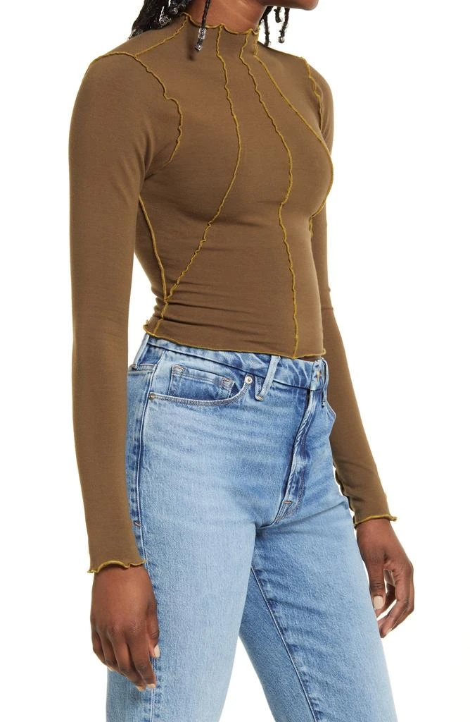 Good American Lettuce Edge Mock Neck Top 3