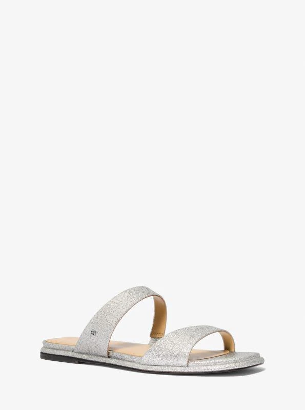 Michael Kors Jaida Glitter Embellished Leather Sandal 1