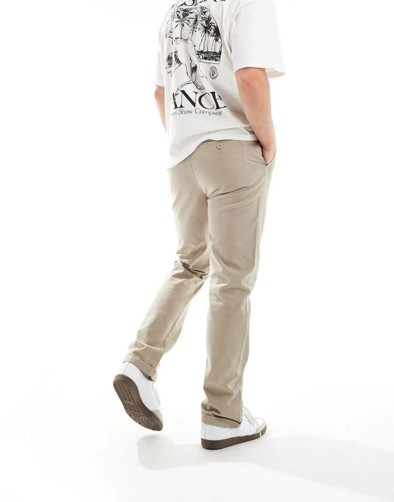 ASOS ASOS DESIGN straight chino in washed beige 4