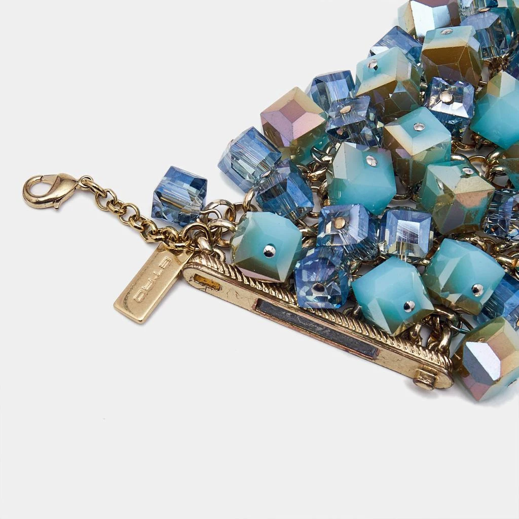 ETRO Etro Crystal Cluster Gold Tone Bracelet 4