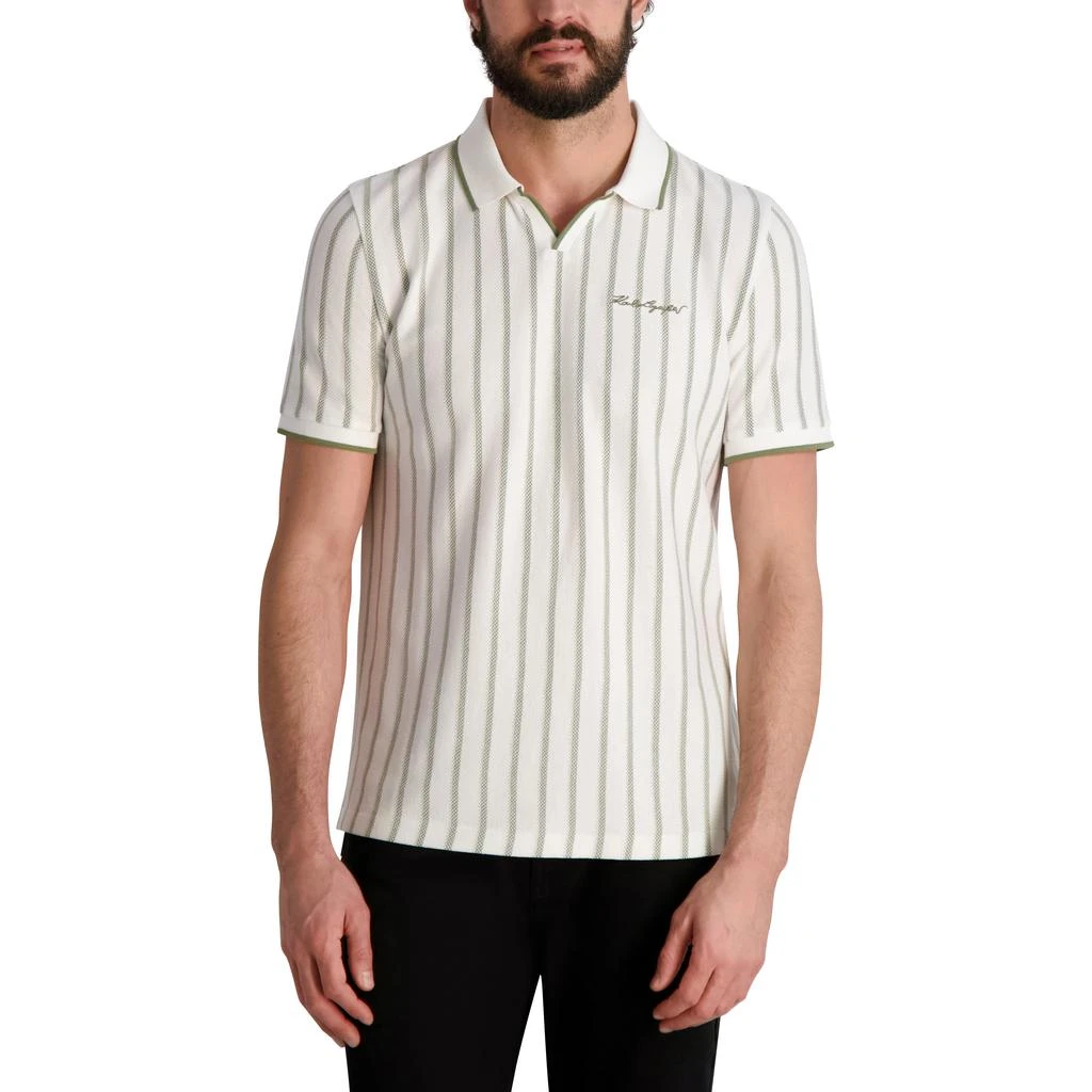 Karl Lagerfeld Paris JOHNNY COLLAR STRIPED POLO WITH SIGNATURE 1