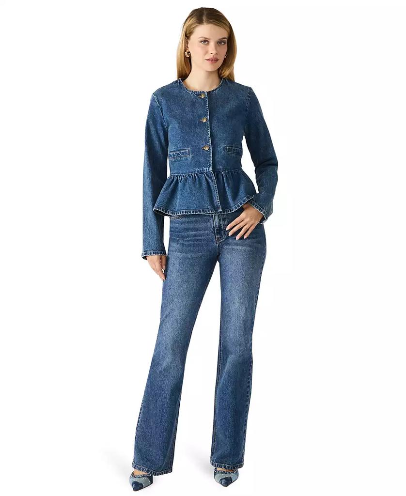 Steve Madden Women's Abigale Collarless Button Front Blazer