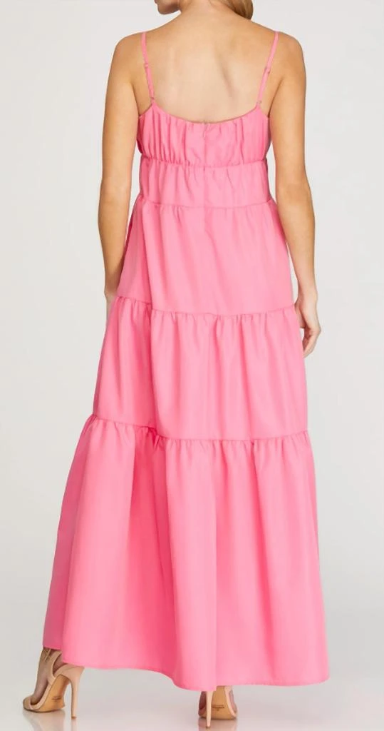SHE + SKY Tiered Maxi Dress In Pink 2