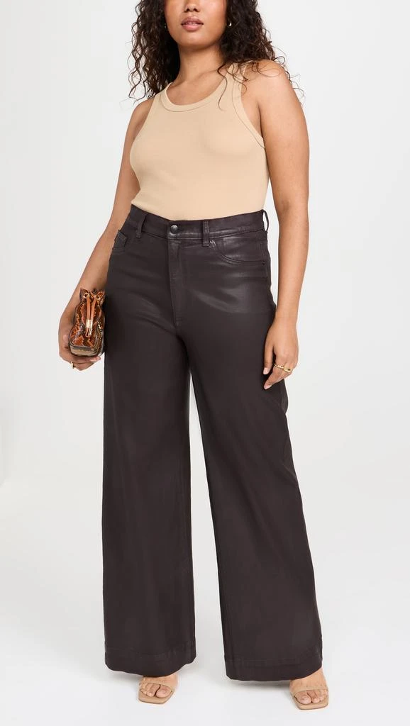 DL1961 Hepburn Wide Leg High Rise Coated Jeans 10