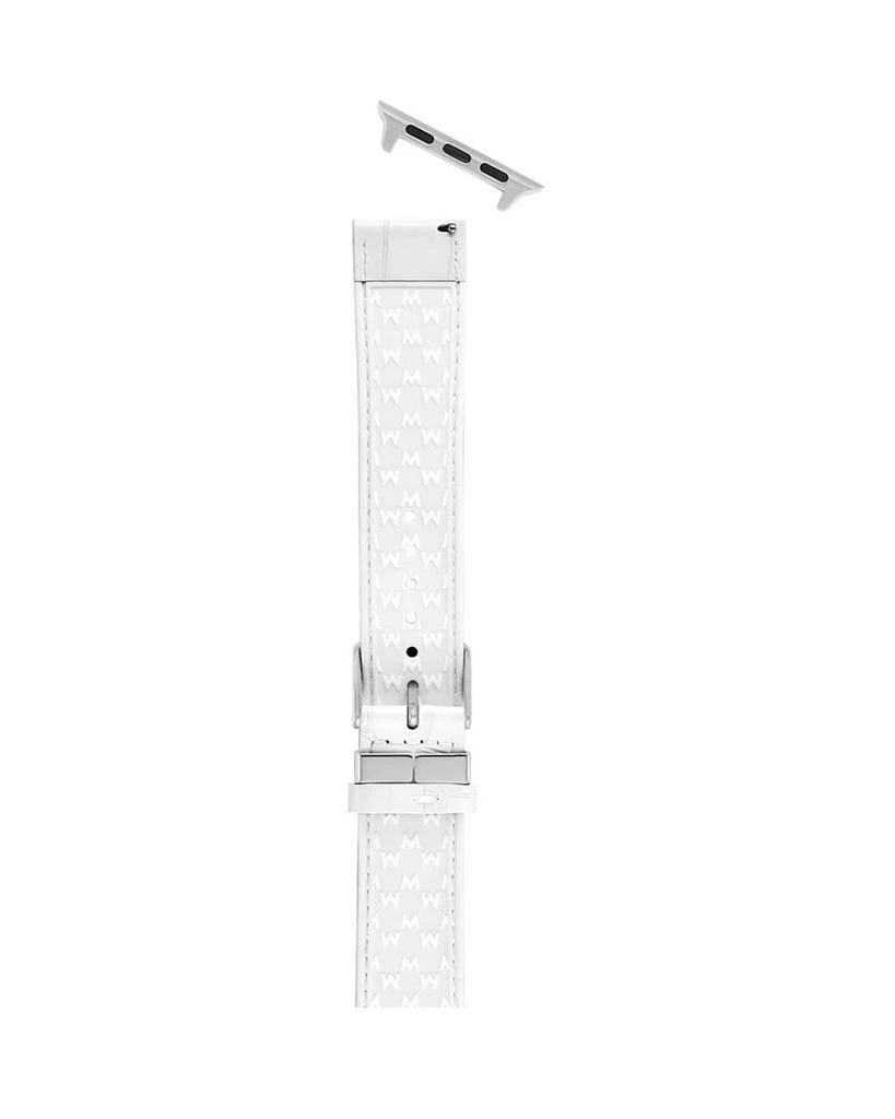 Michele White Leather Bracelet Band for Apple Watch®, 38  display picture 2