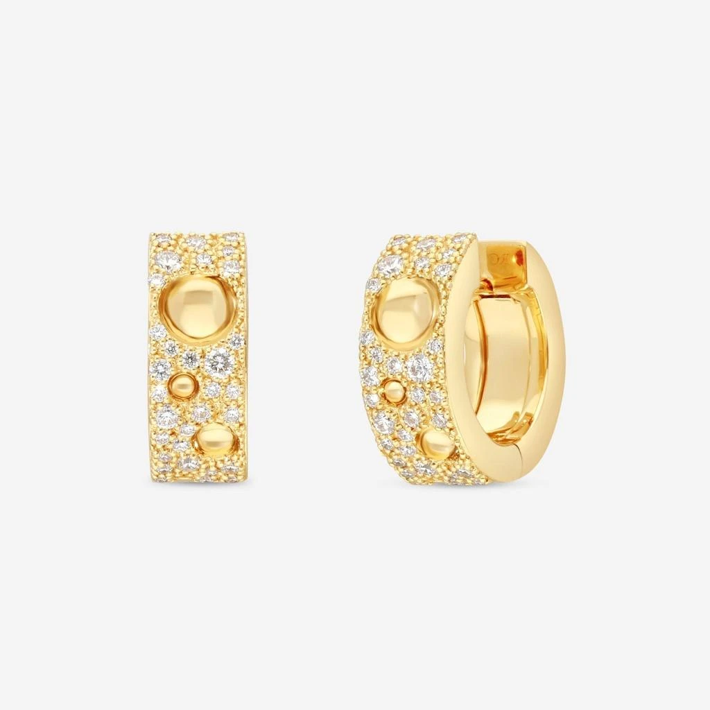 Roberto Coin Roberto Coin Pois Moi Luna 18K Yellow Gold Diamond Hoop Earrings 8882509AYERX-copy