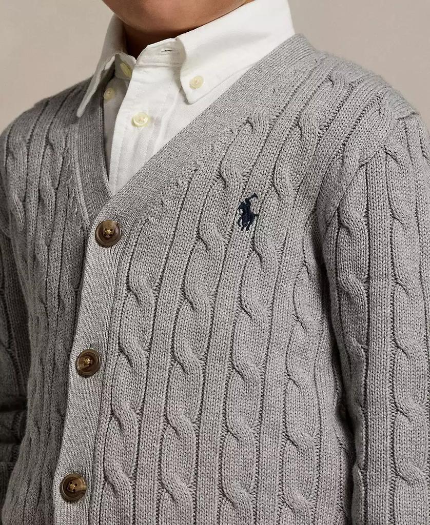 Ralph Lauren Toddler and Little Boys Cable-Knit Cotton V-Neck Cardigan Sweater