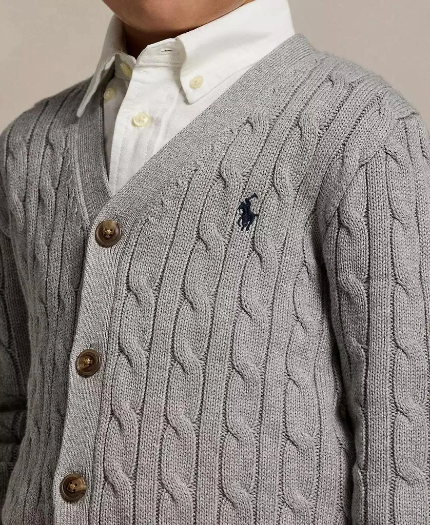 Ralph Lauren Toddler and Little Boys Cable-Knit Cotton V-Neck Cardigan Sweater 2