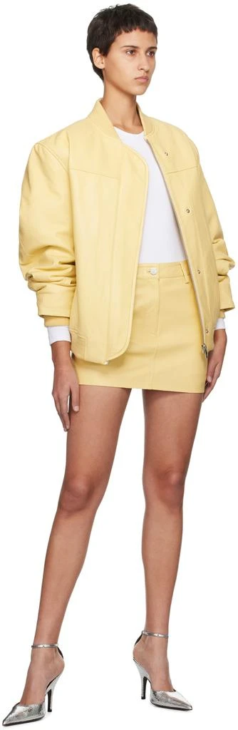 REMAIN Yellow Insulated Leather Bomber Jacket 4