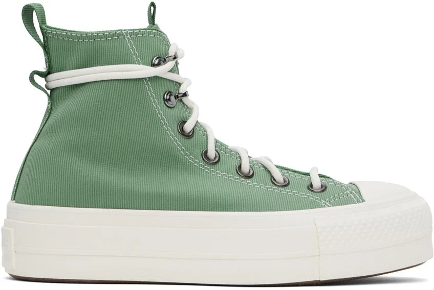 Converse Green Chuck Taylor All Star Lift Platform Utility Sneakers 1