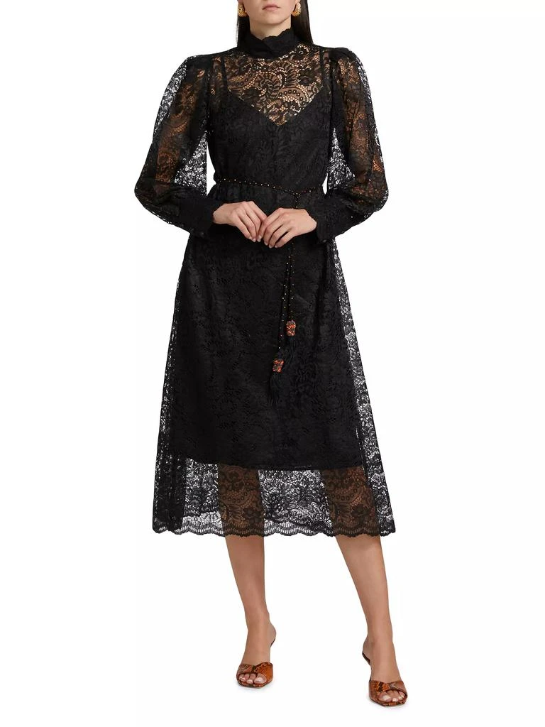 Farm Rio Lace Tie-Waist Midi-Dress 3