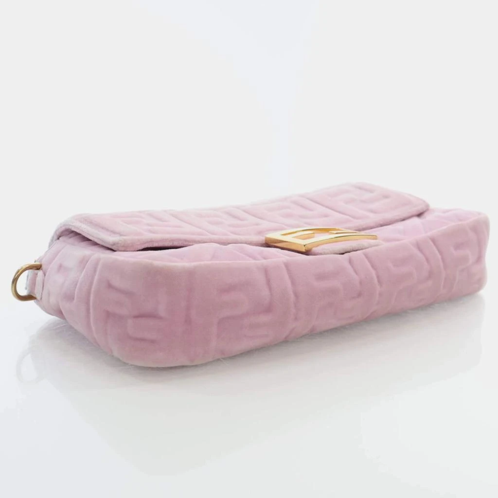 Fendi Fendi Rosa Confetti Velvet FF Embossed Baguette Shoulder Bags 11