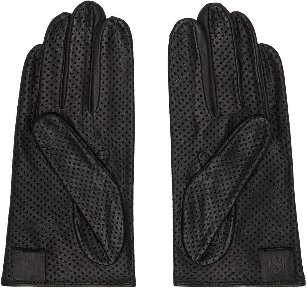 Handsome Stockholm Black Statement Perforated Gloves