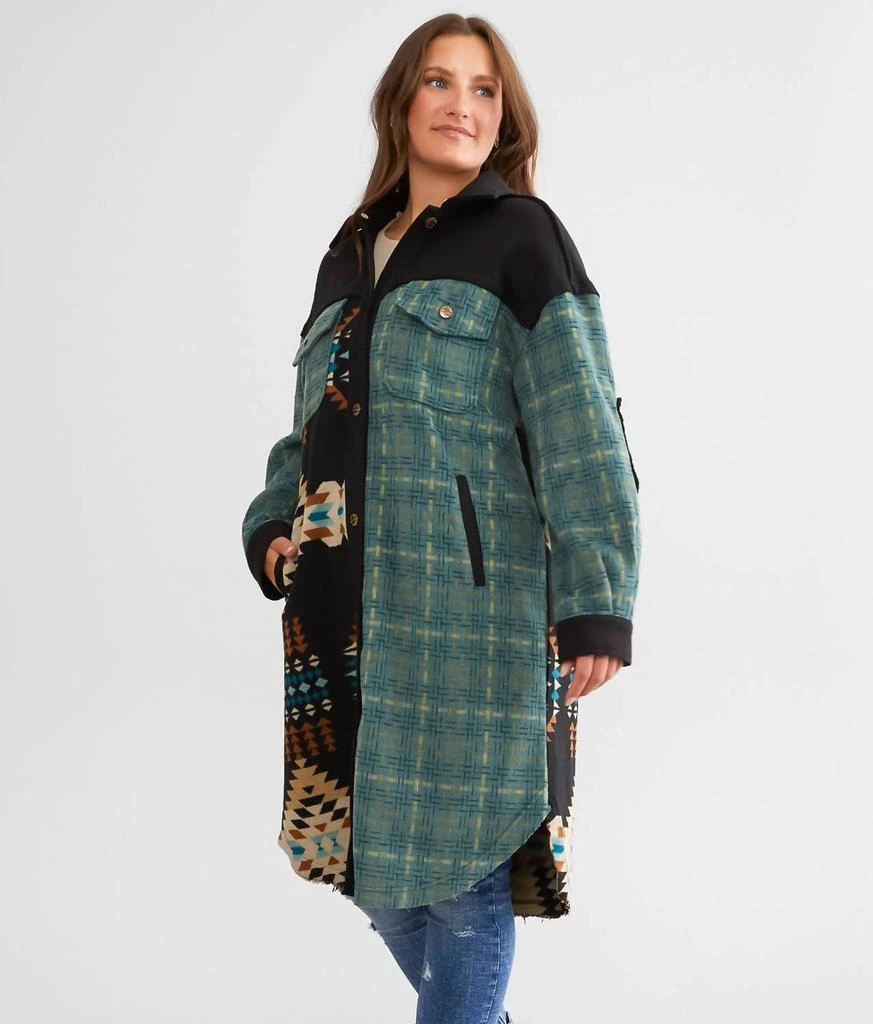 Miss Me Miss Me - Oversized Aztec Hooded Jacket 3
