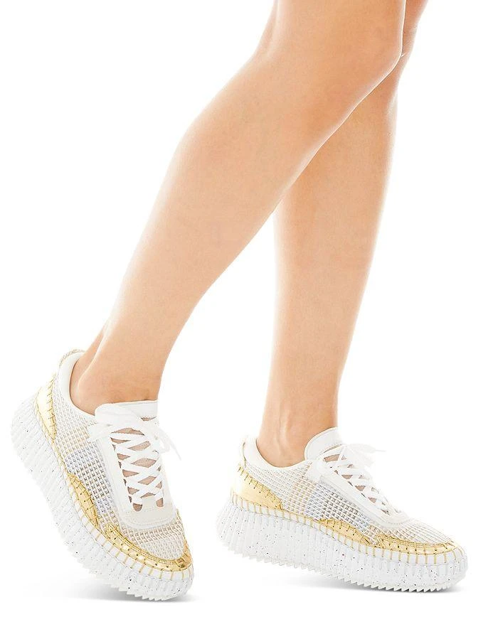 Chloé Women's Nama Woven Platform Low Top Sneakers 2
