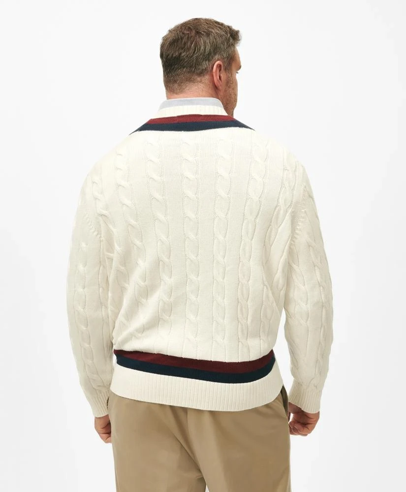 Brooks Brothers Big & Tall Supima® Cotton Cable Tennis Sweater 3