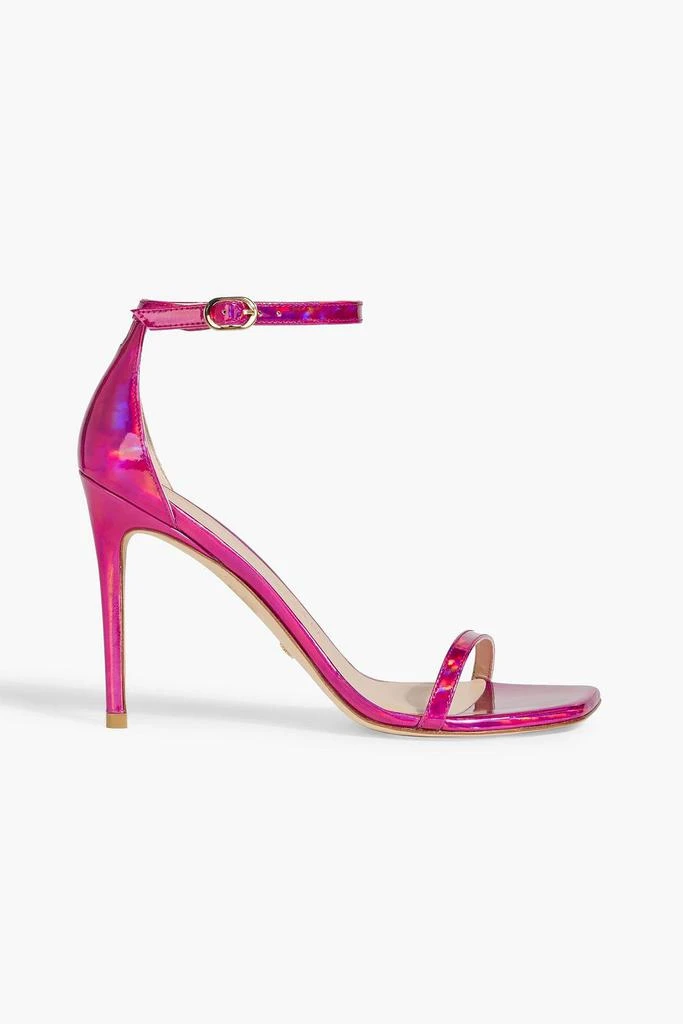 Stuart Weitzman Iridescent-effect glossed sandals 1