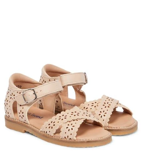 Petit Nord Scalloped leather sandals 1