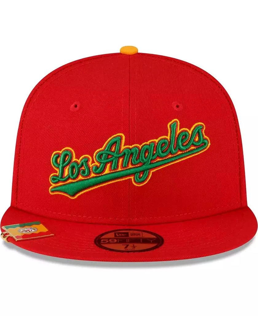 New Era Men's Red Los Angeles Dodgers City Flag 59FIFTY Fitted Hat 3