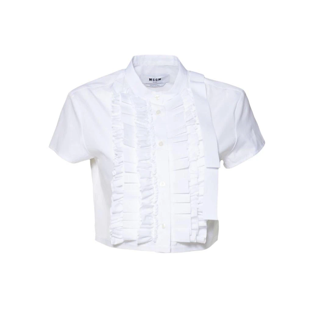 MSGM Cropped Ruffled Shirt 1