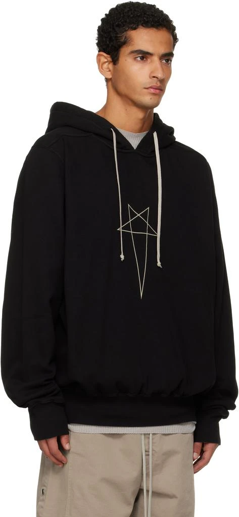 Rick Owens Black Penta Oversized Hoodie 2