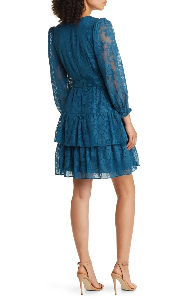 Eliza J Long Sleeve Tiered Faux Wrap Dress 2