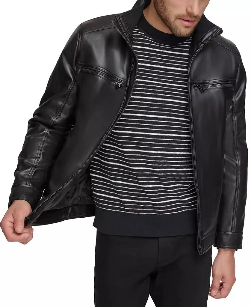 Calvin Klein Men's Faux Leather Moto Jacket, Created for Macy's 3