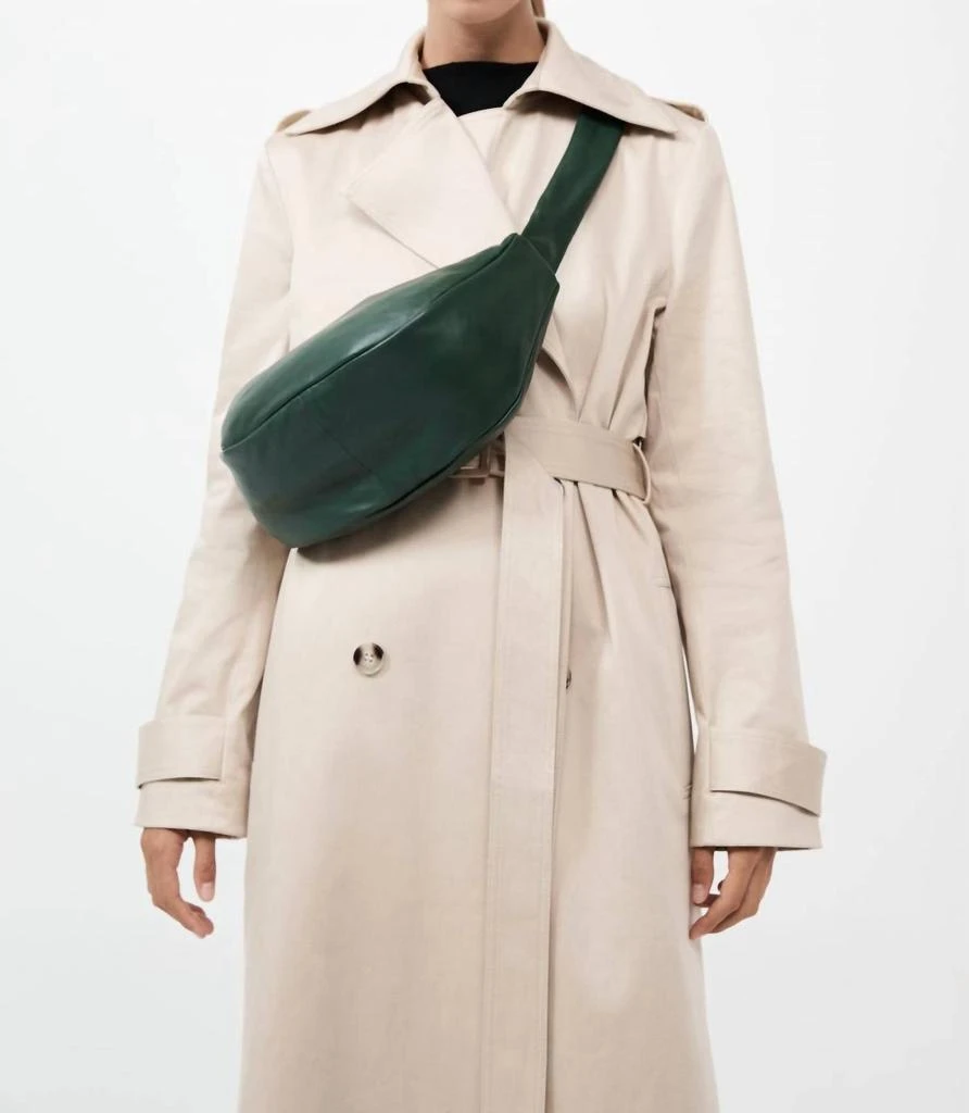 St. Agni Women's Soft Crescent Bag In Deep Green 4