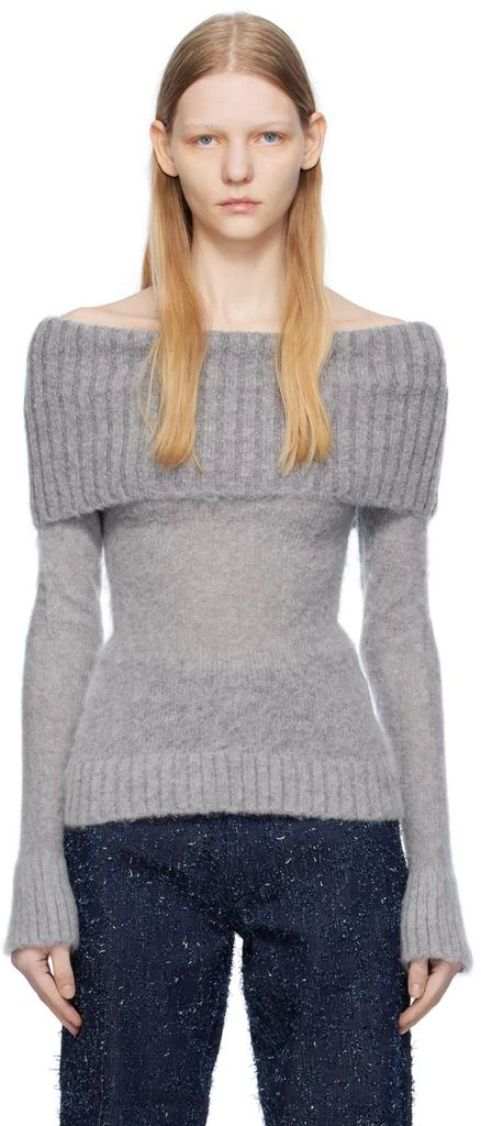 Elleme Gray Off Shoulder Sweater 1