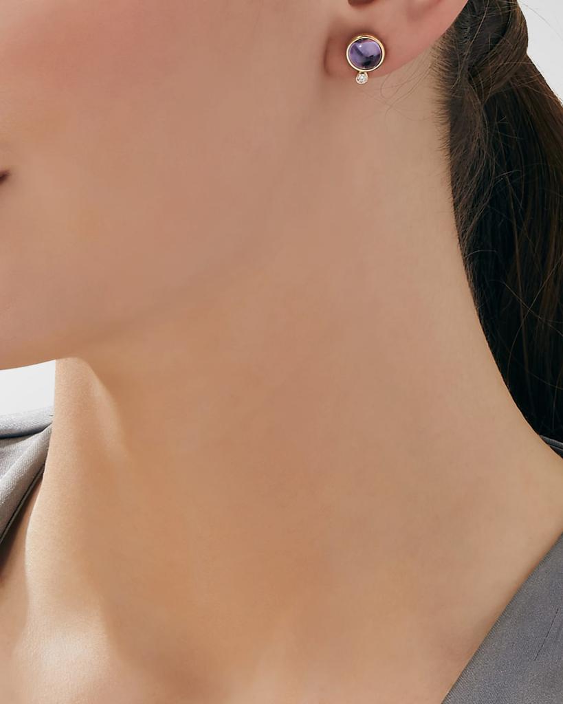 Syna 18K Gemstone Stud Earrings with Diamonds