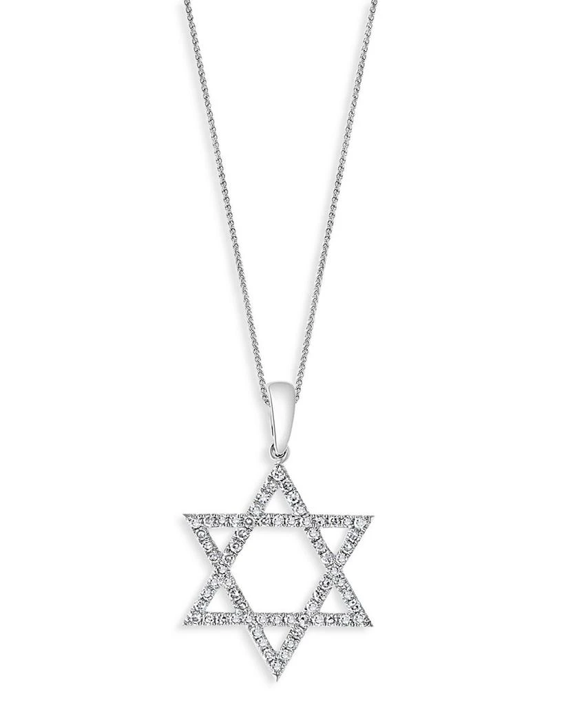 Bloomingdale's Diamond Star of David Pendant Necklace in 14K White Gold, 0.25 ct. t.w. 1