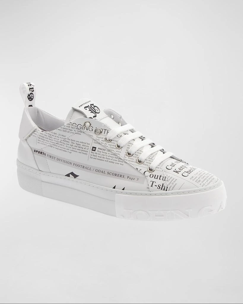 John Galliano Paris Men's Newspaper Gazette Flatform Low-Top Sneakers 3
