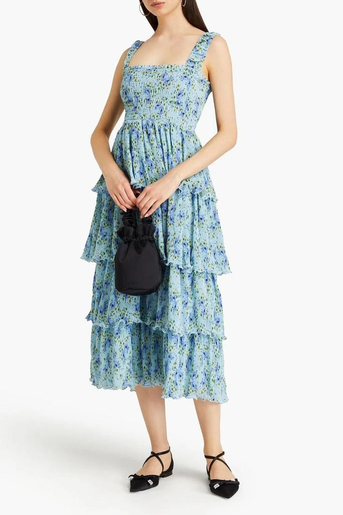 off shoulder frill dress Pistachio Off Shoulder Ruffle Dress