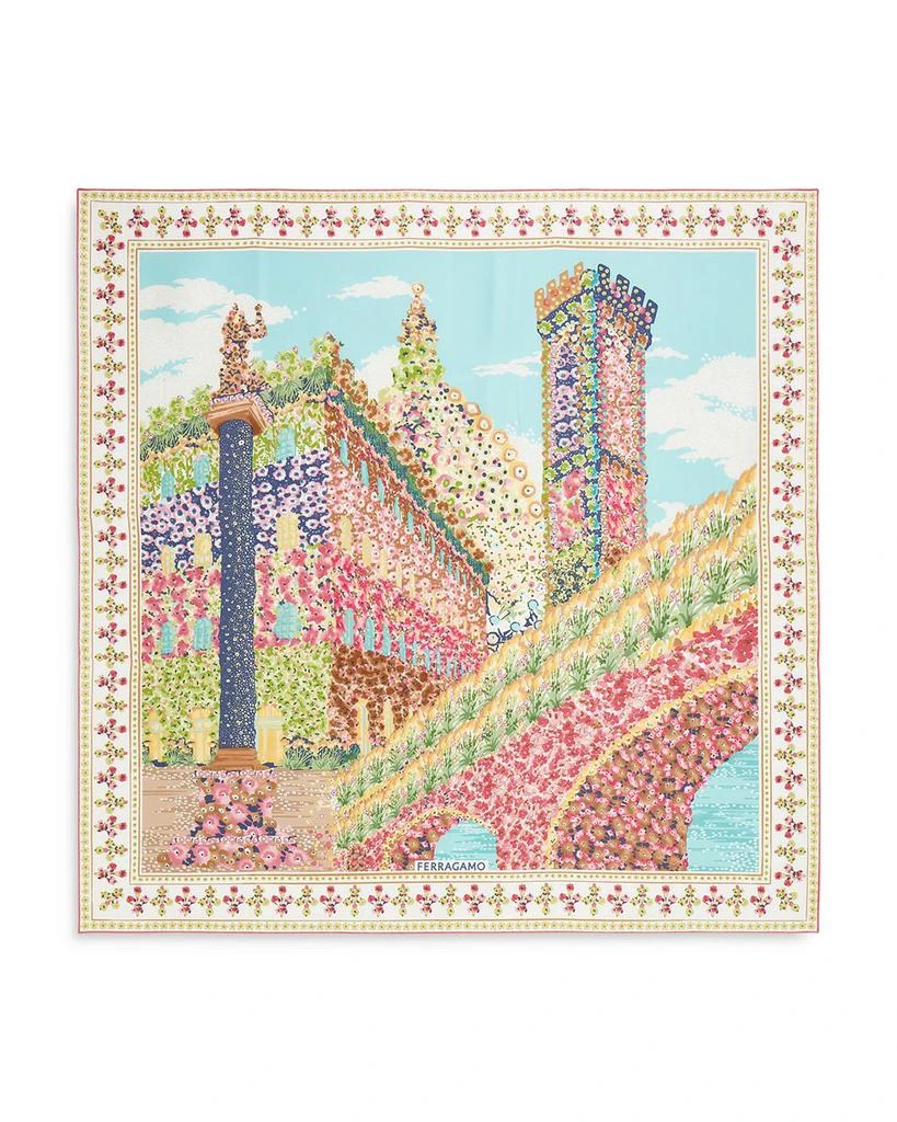 Salvatore Ferragamo Palazzo Print Silk Scarf 2