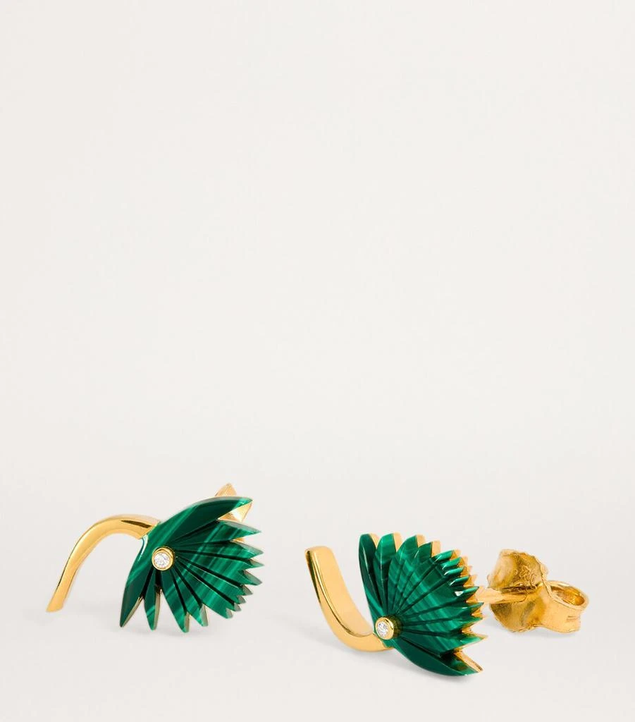 L'ATELIER NAWBAR Yellow Gold, Diamond and Malachite Psychedeliah Earrings 6