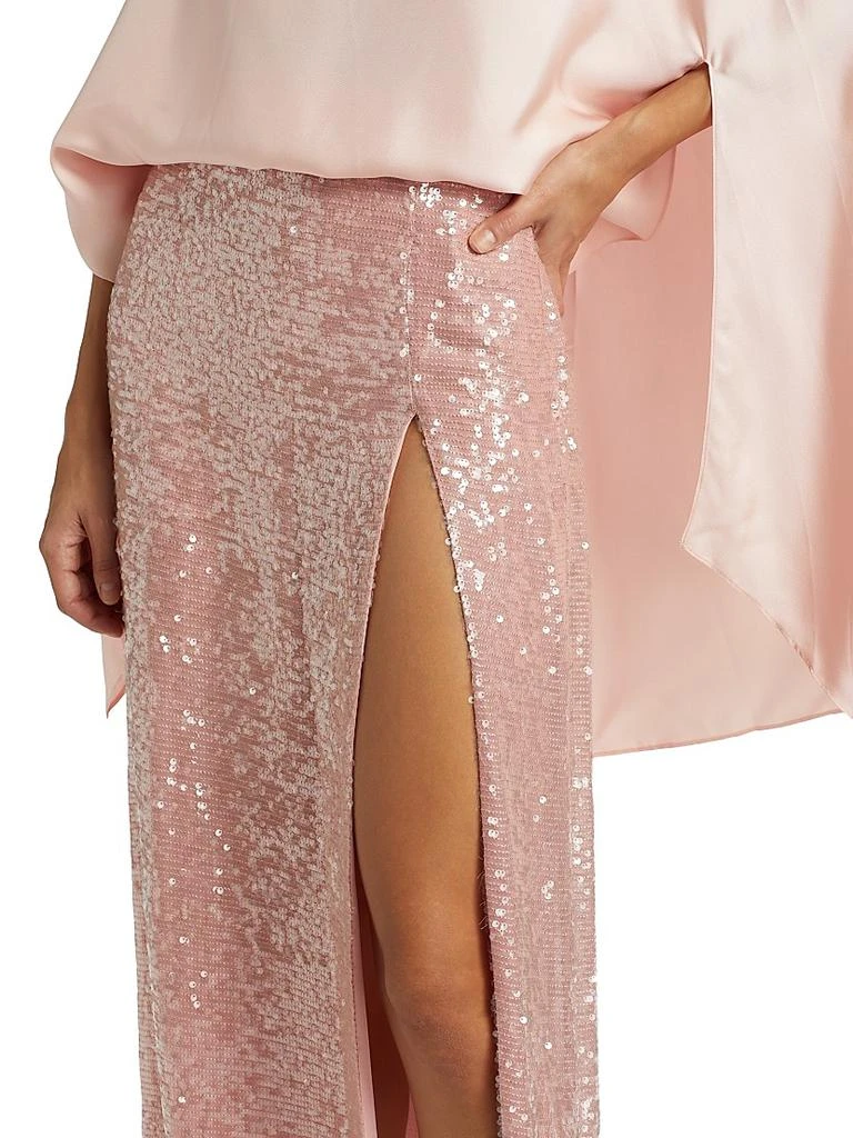 LAPOINTE Sequined High-Slit Maxi-Skirt 6