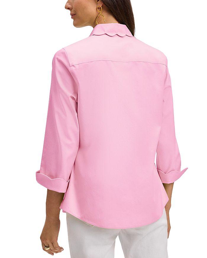FOXCROFT Gwen 3/4 Sleeved Pinpoint Oxford Shirt