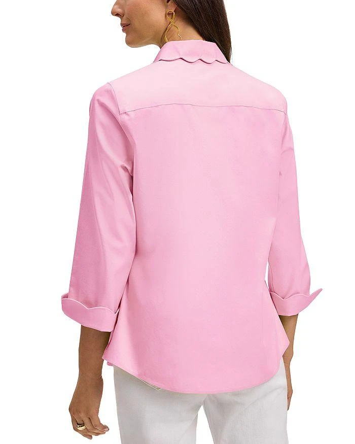 FOXCROFT Gwen 3/4 Sleeved Pinpoint Oxford Shirt 2