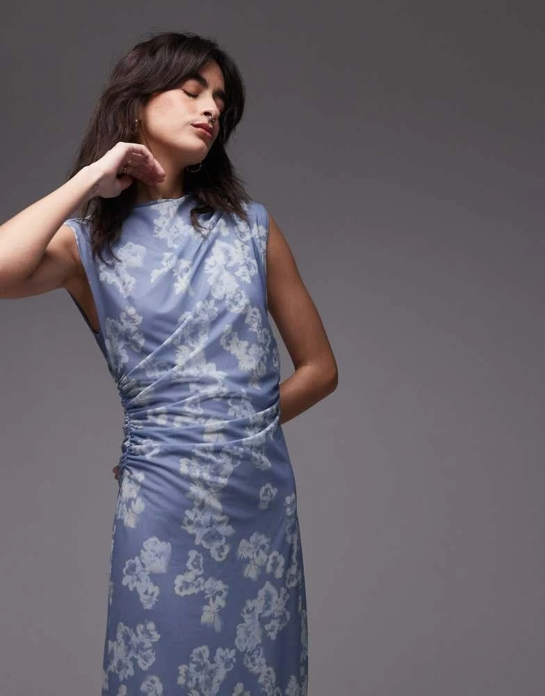 & Other Stories mesh midi dress with drape detail in bow print  On Sale  Now with Up to 10% Off | Discover Exclusive Deals & Savings at BeyondStyle   Authentic &