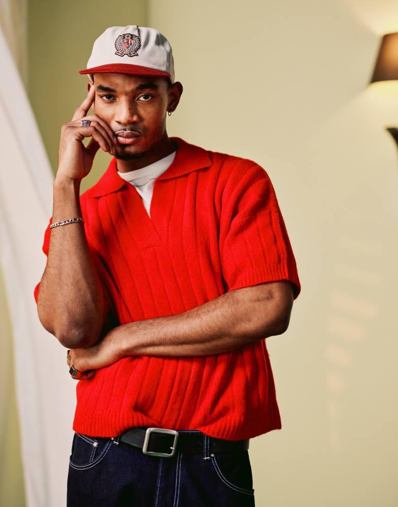 2XL/ ファッション red cross design big polo shirt