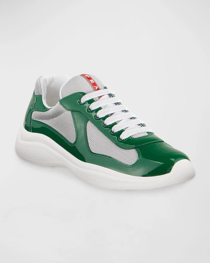Prada Men's America's Cup Patent Leather Patchwork Sneakers 3