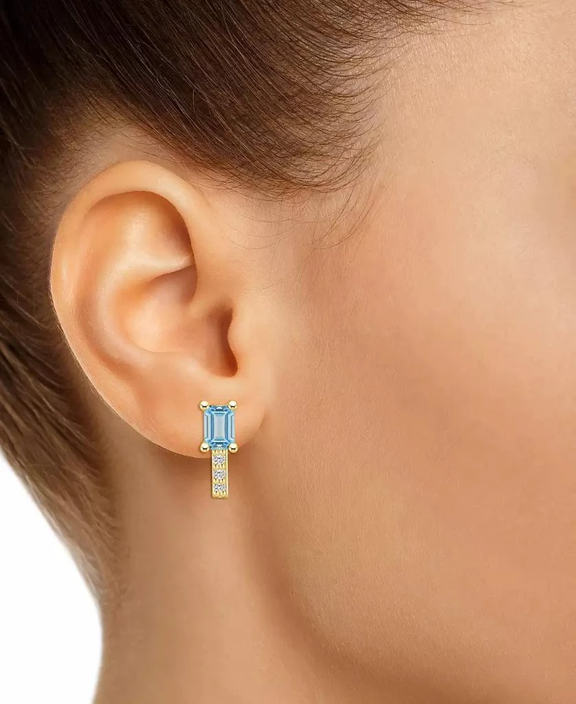 Macy
s Aquamarine (1 ct. t.w.) and Diamond (1/8 ct. t.w.) Stud Earrings in 14K Yellow Gold 3