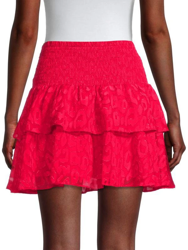 Milly Wyatt Leopard Jacquard Skirt 2