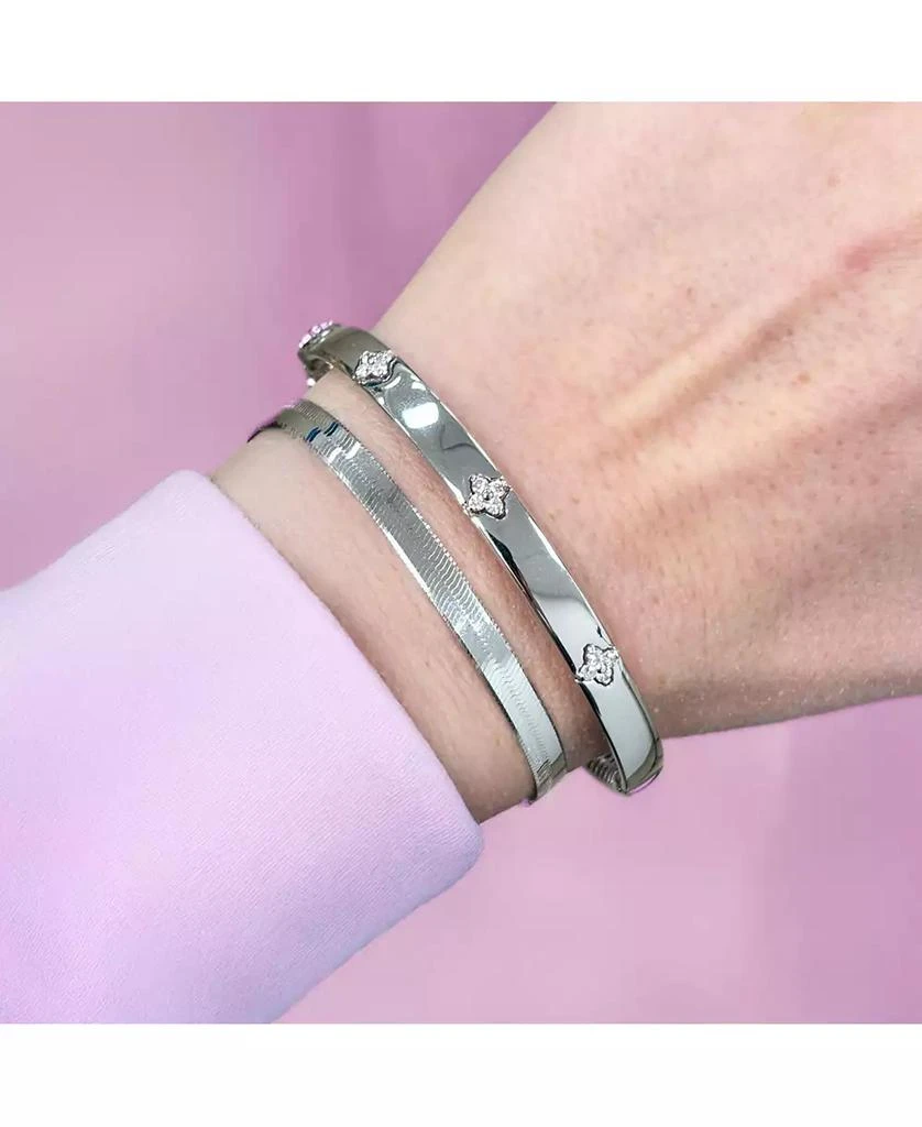 The Lovery Large Herringbone Bracelet 14K White Gold - 5 millimeters - 2